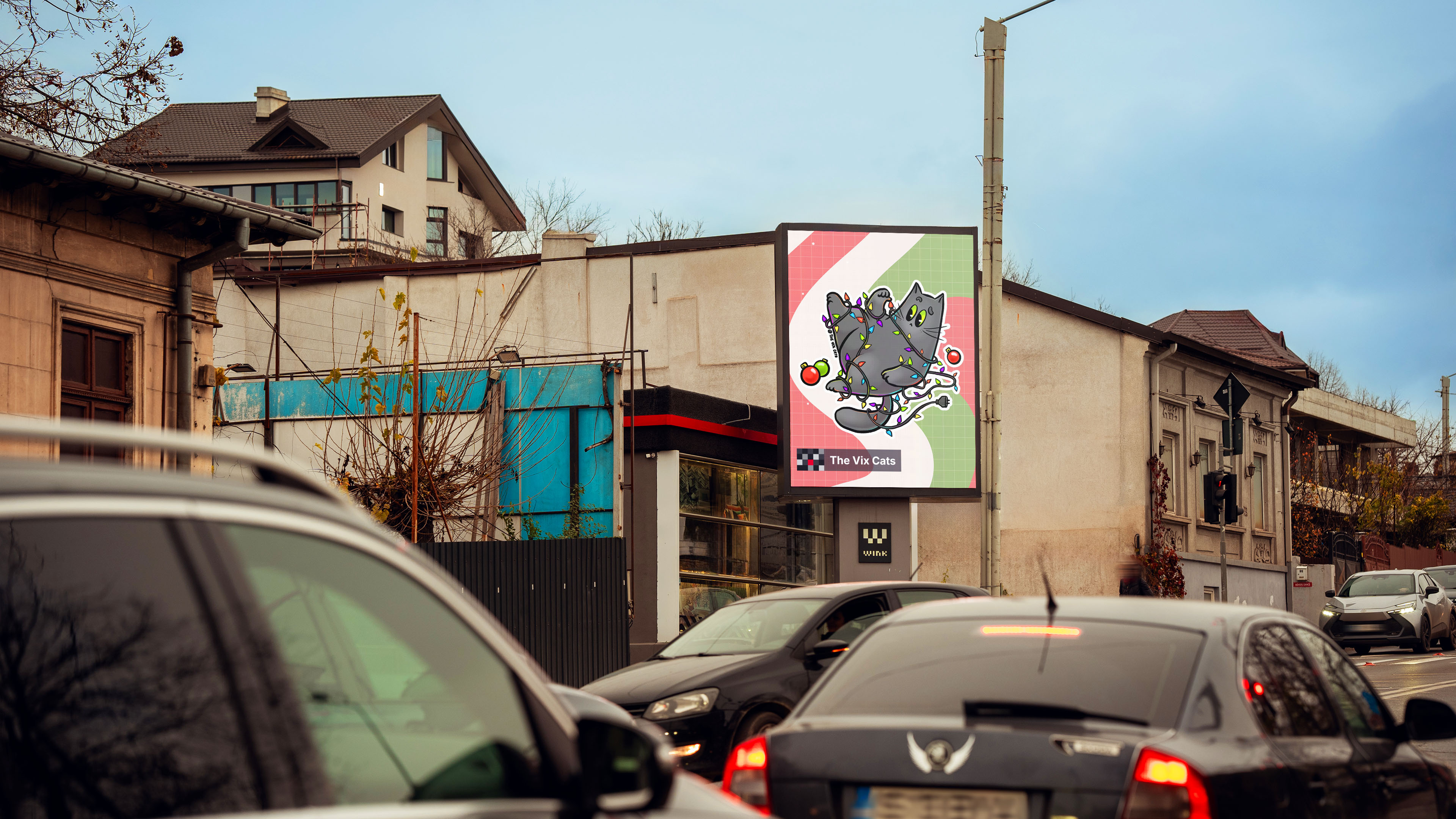 Pisică împodobită Web